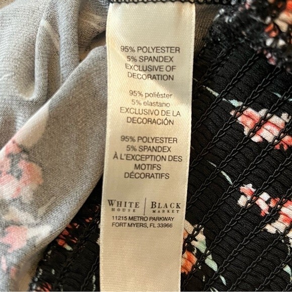 White House Black Market Pink Floral Print Tie Neckline Sleeveless Blouse Size S - Picture 8 of 9